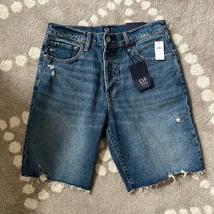NWT Gap High Rise Bermuda Jean Shorts